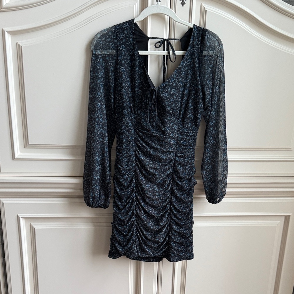 Hollister Black Floral Long Sleeve Dress